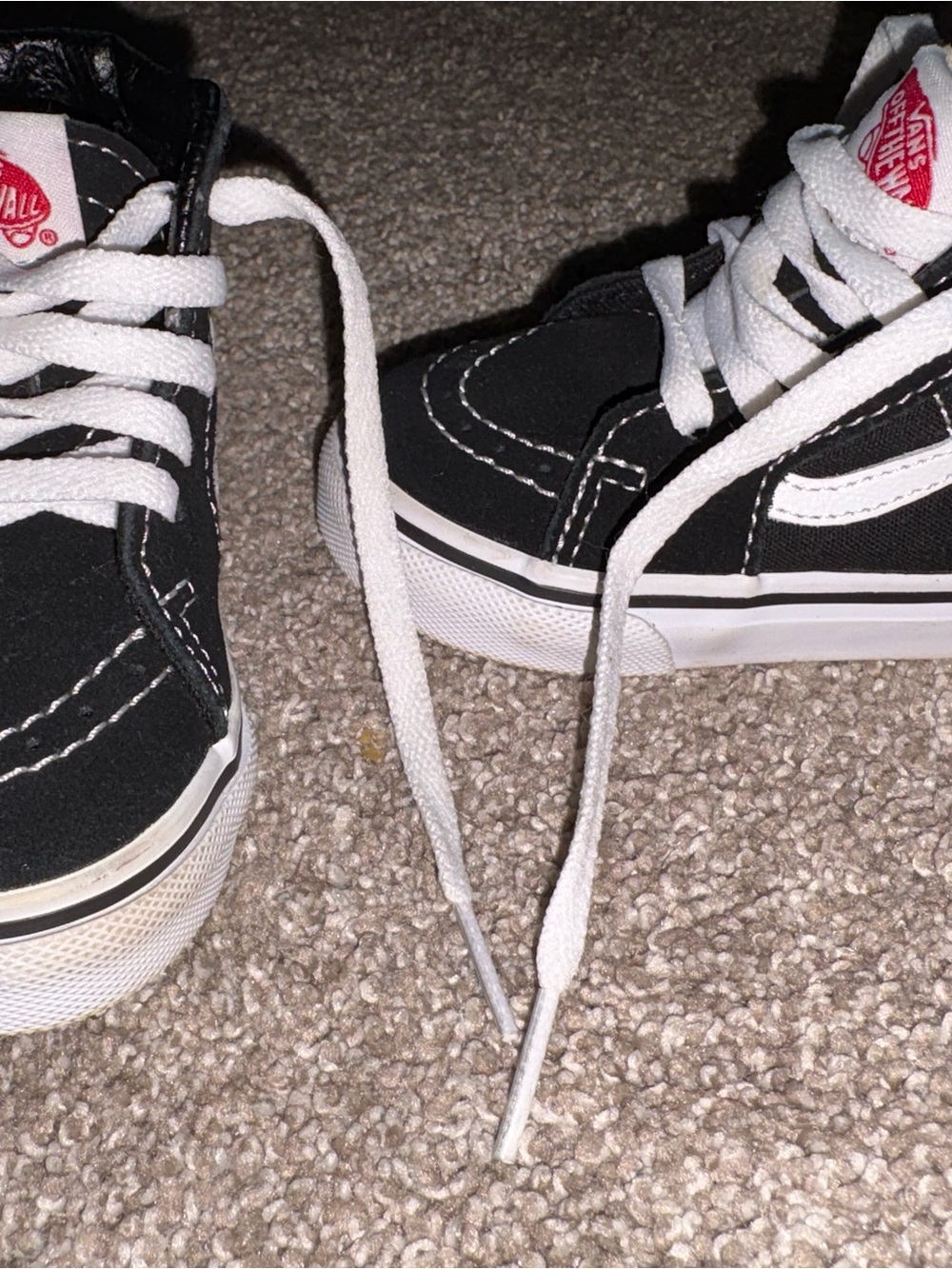 Vans Kids Black and White High-Top Skate Sneakers